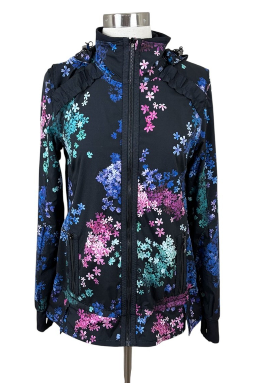 Lululemon Run Bandit Jacket In Petal Pod/Black Floral Size 6 Full Zip Hooded